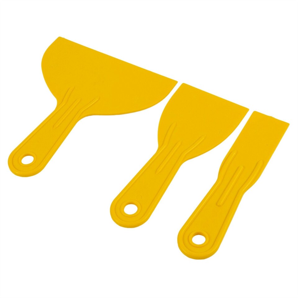 Blackspur 3pc Plastic Filling Knife Set - 3 Sizes - Yellow