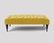 image 1 of Alyana 180cm Rectangle Ottoman Bench with Wooden Legs- Mustard Gold Plush Velvet Chesterfield Upholstered Footstool