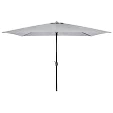 Charles Bentley 3m x 2m Rectangular Outdoor Garden Umbrella - Light Grey
