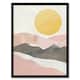 image 1 of Soft Pastel Pink Mountain Range Sun Boho Home Decor Black Framed Wall Art Print A4