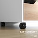 image 5 of MDF Mobile File Cabinet w/ 3 Drawers Locking Wheels Metal Rails Oak Tone White