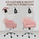 image 3 of HOMCOM Fluffy Vanity Chair for Desk, with Height Adjustable, Wheels, Pink | Pink | One Size