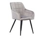 image 1 of Single Camden Modern Velvet Dining Chair with Armrests, Quilted Design & Black Metal Legs Grey | Light Grey