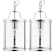 image 1 of Set of 2 Chester - Chrome Lantern Style Adjustable Pendant Lights