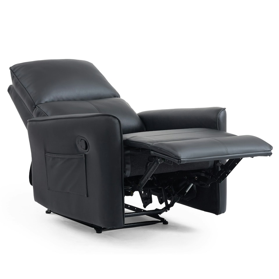 image 1 of Madrid Manual Recliner Air Leather Chair | Black | Black | One Size