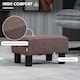 image 4 of HOMCOM Linen Fabric footstool footrest Small Seat Foot Rest Chair Ottoman Home Office with Legs 40 x 30 x 24cm Brown