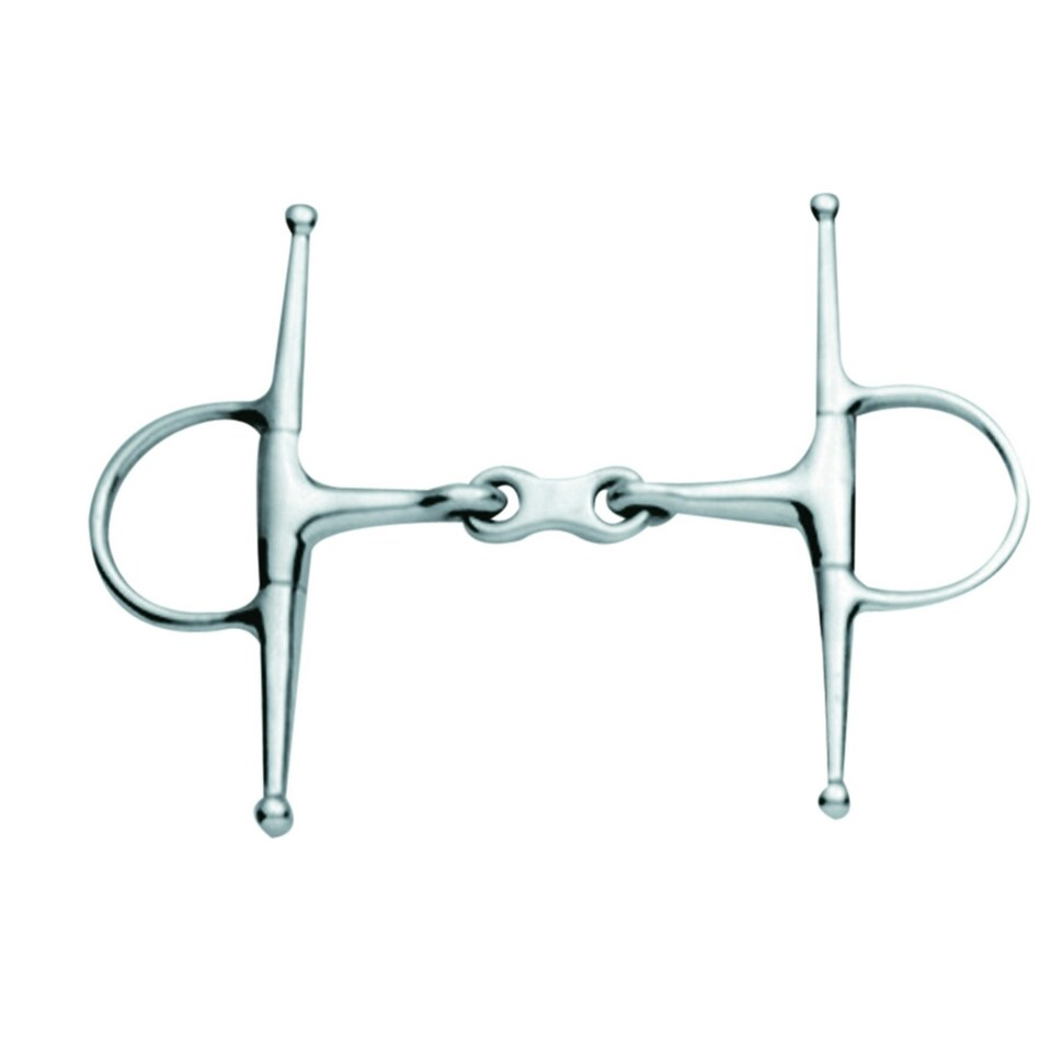 Korsteel Stainless Steel French Link Full Cheek Snaffle Bit - Silver - 6in