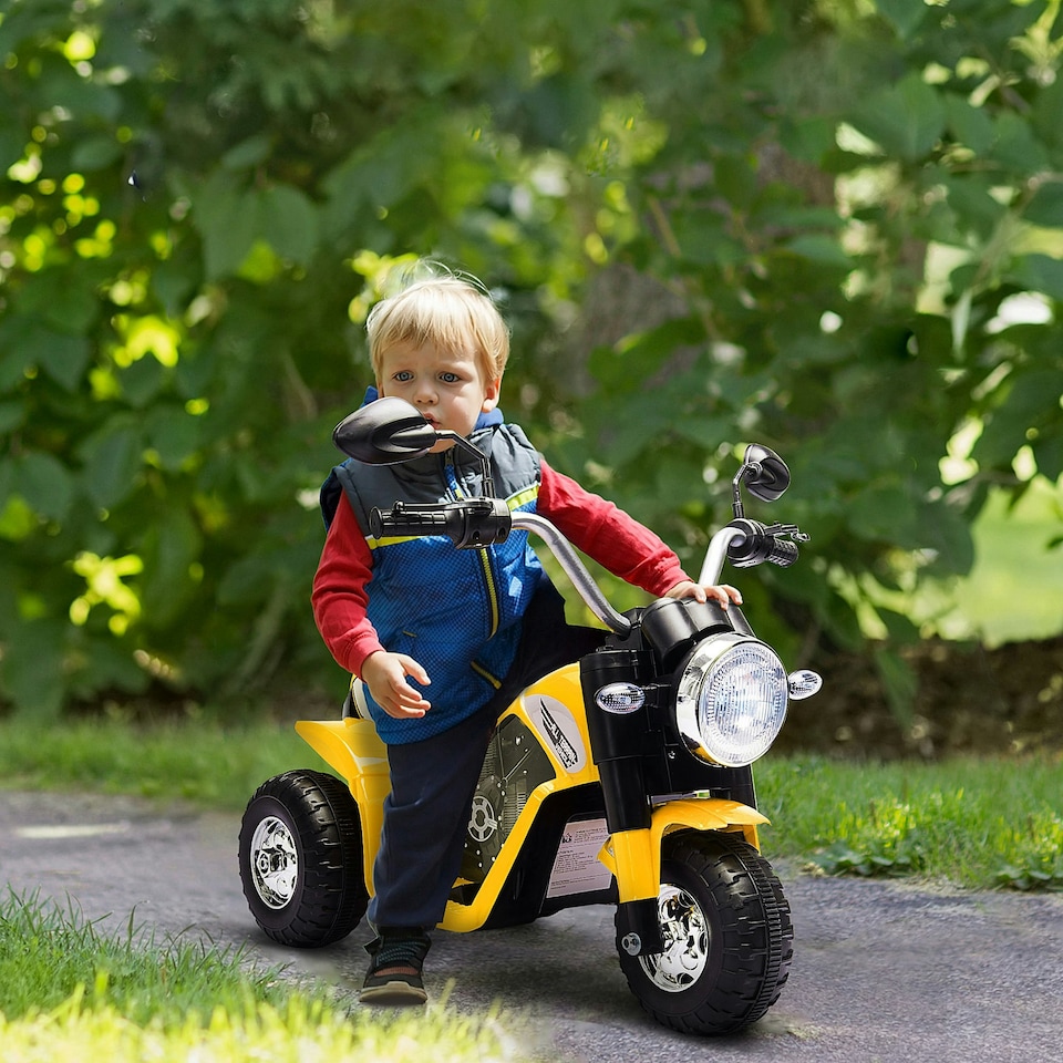 image 1 of HOMCOM Kids 6V Electric Motorcycle Ride-On Toy Battery 18 - 36 Months Yellow