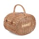 image 3 of Oval 4 Person Green Tweed Picnic Basket