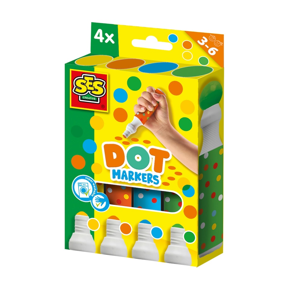 image 1 of SES Creative Dot Markers - 4 Colours XXL