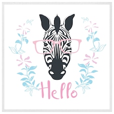 Hello zebra (Picture Frame) White | L