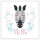 image 1 of Hello zebra (Picture Frame) White | L