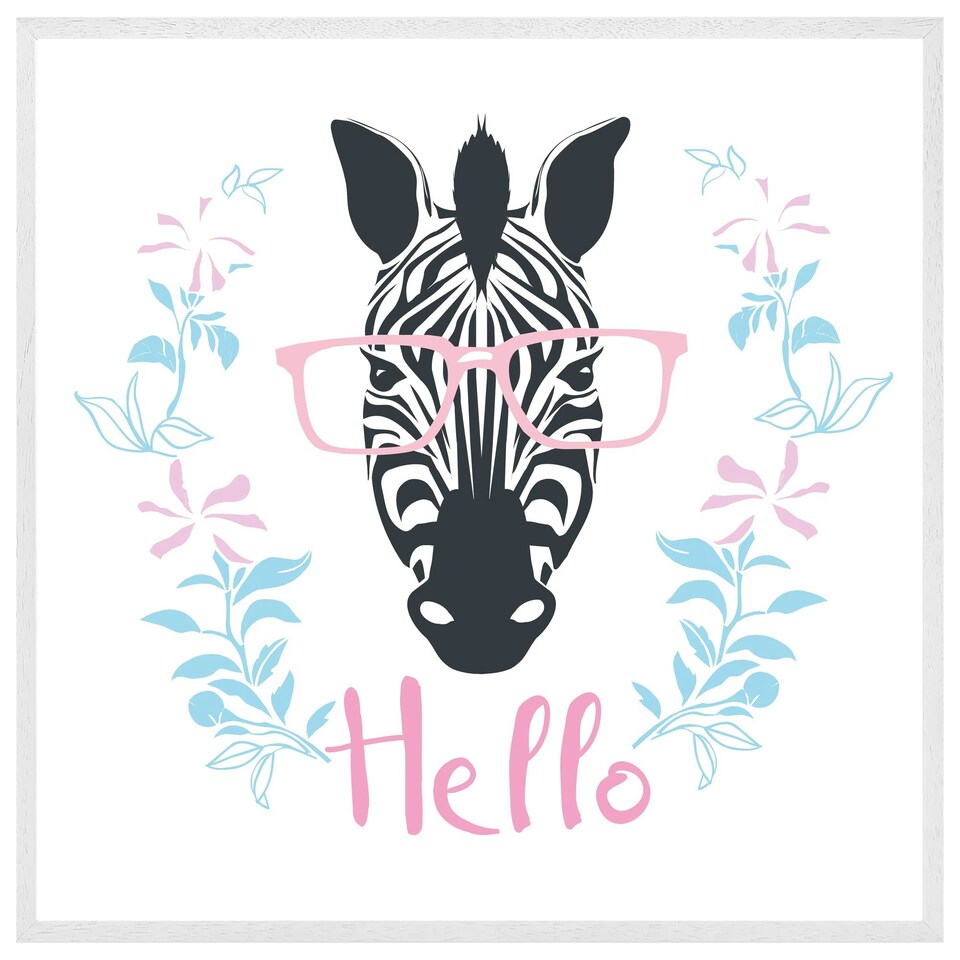 image 1 of Hello zebra (Picture Frame) White | L