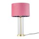 image 1 of Aura - Satin Brass Table Lamp with Pink Velvet Flamingo Shade Bronze | Pink
