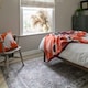 image 2 of KUKOON Greige Distressed Floral Medallion Non Slip Washable Low Pile Rug 80cm x 150cm