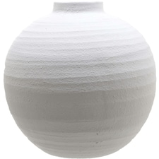 Hill Interiors Tiber Ceramic Matte Vase - White - 36cm x 36cm x 36cm
