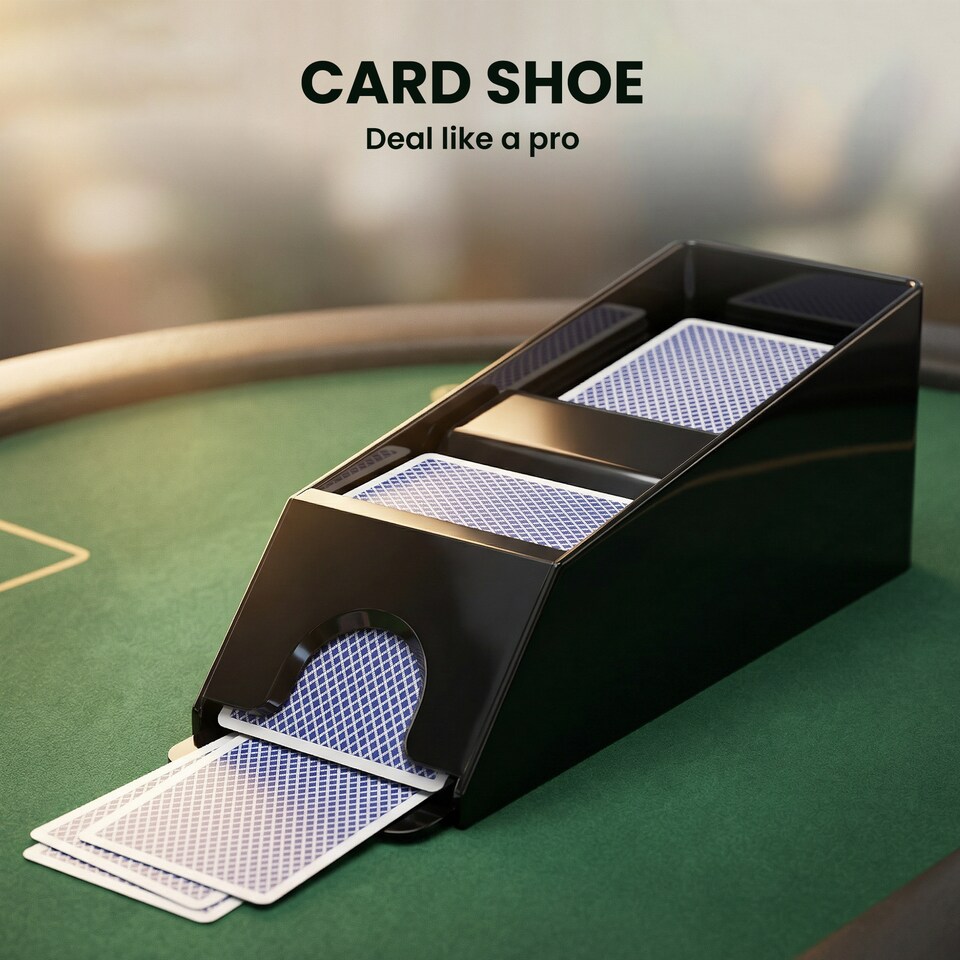 image 1 of SPORTNOW 500-Piece Texas Holdem Poker Chips Set with Card Shuffler and Shoe