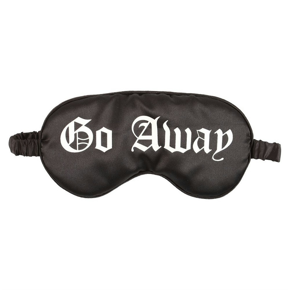 image 1 of Something Different Go Away Gothic Satin Sleep Mask - Black - One Size