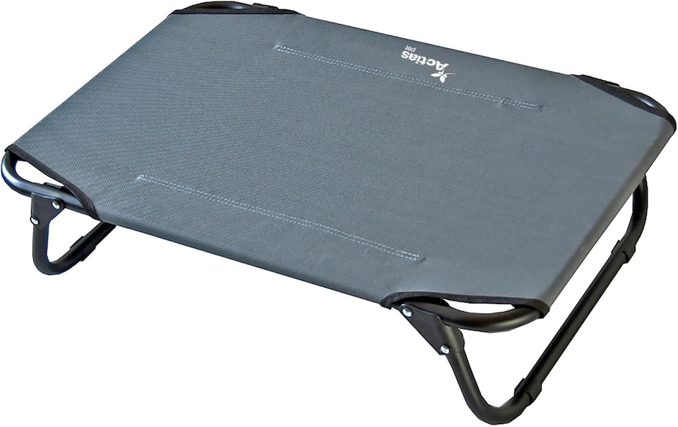 image 1 of Actiaspet Elevated Folding Dog Bed Indoor Outdoor Pet Cot Steel Frame (Grey, Medium)