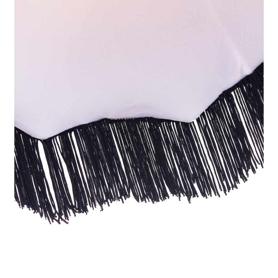 image 1 of Traditional Victorian Empire Lamp Shade in Jet Black Velvet with Long Tassels | Black