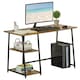 image 1 of HOMCOM Writing Desk Working Station Home Office Table with 2 Shelves Steel Frame