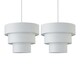 image 1 of Set of 2 Barty - White 38cm Tiered Pendant Shades White