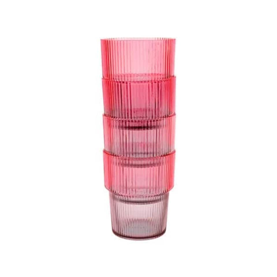 image 1 of Summerhouse by Navigate Coconut Grove Ombre Set of 4 Stacking Tumblers | Pink | 4