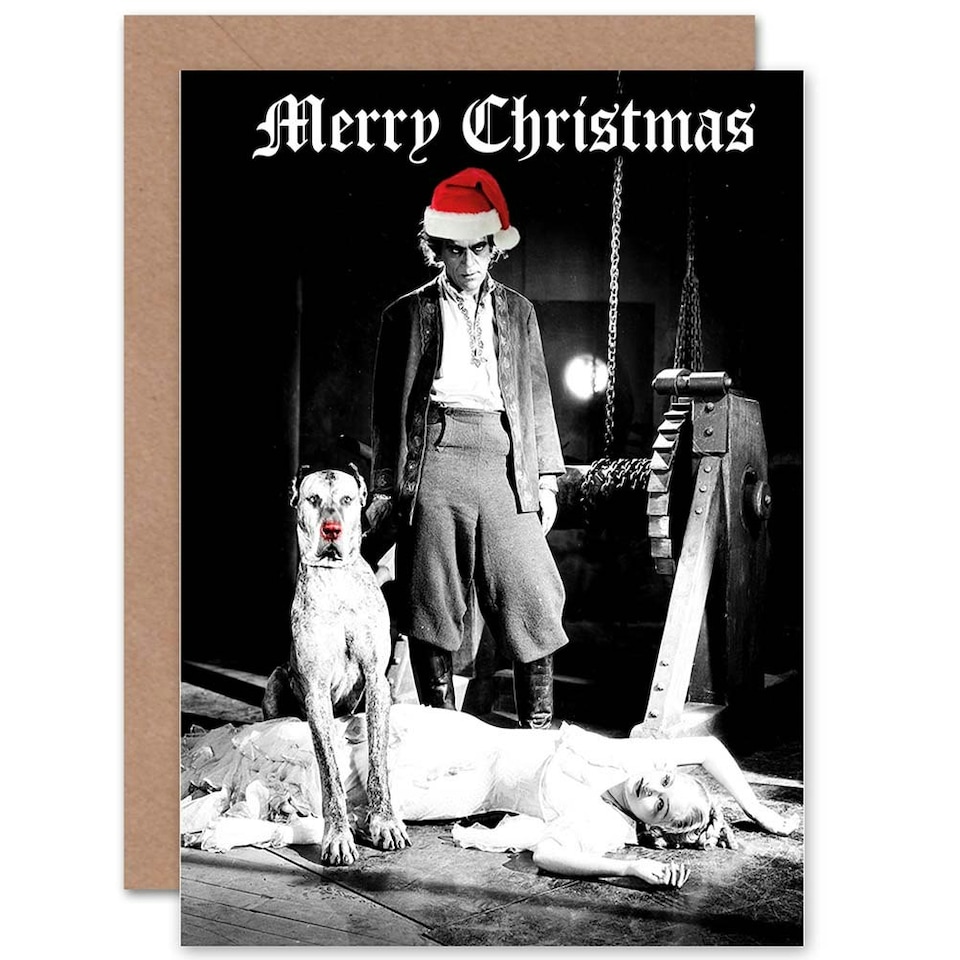 image 1 of Xmas Karloff Baron Berghman Horror Fun Christmas Card