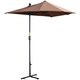 image 1 of Outsunny 2m Half Garden Parasol Market Umbrella with Crank Handle, Base