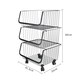 image 5 of Living and Home Stackable Rolling Wire Storage Basket Trolley