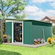 image 2 of Outsunny 11.3 x 9.2ft Lean to Metal Garden Shed, Outdoor Galvanised Tool Storage House with Double Sliding Doors and 2 Air Vents, Green