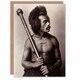 image 1 of Burton Brothers Photograph of a Fijian Warrior Art Greeting Card