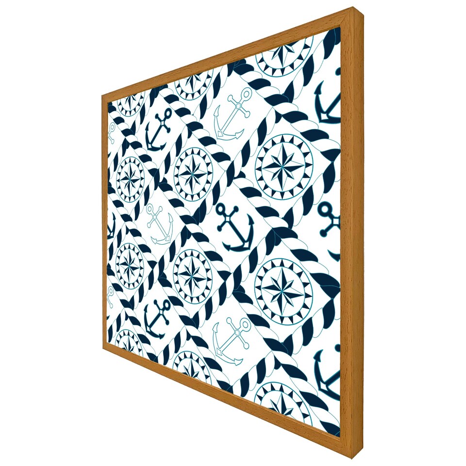 image 1 of Blue nautical elements (Picture Frame) Grey | M