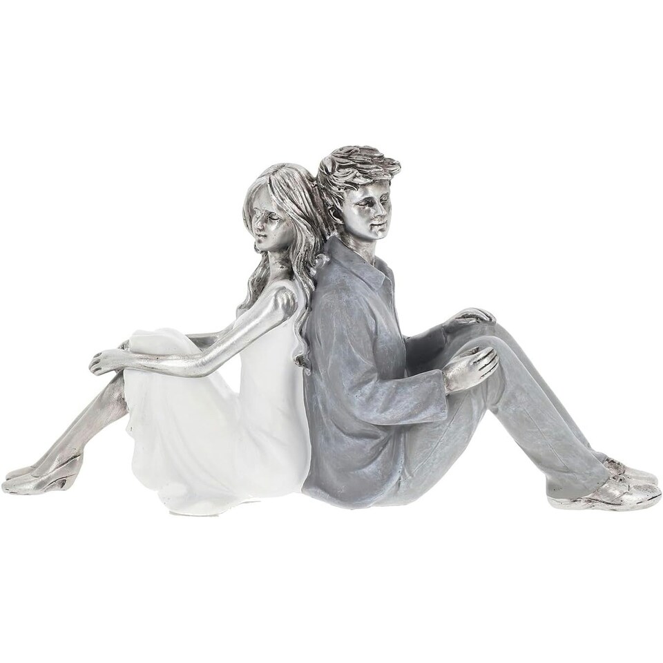 Moonlight Couple Sitting Back to Back Figurine Ornament