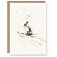 image 1 of Santa Hat Collie Skiing Festive Dog Lover Xmas Blank Christmas Card