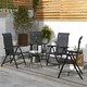 image 2 of Outsunny Set of 4 Outdoor Rattan Folding Chair Set w/ Adjustable Backrest Grey