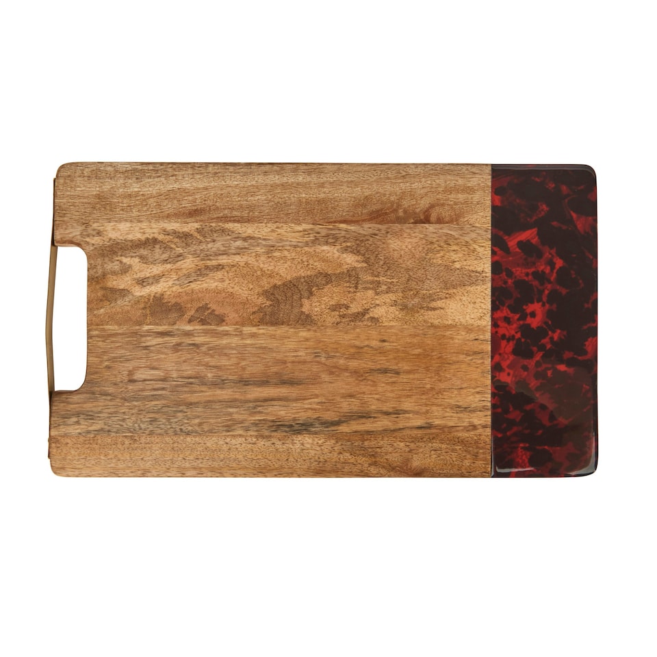 image 1 of Artesà Mango Wood Serving Platter Rectangular Tortoiseshell