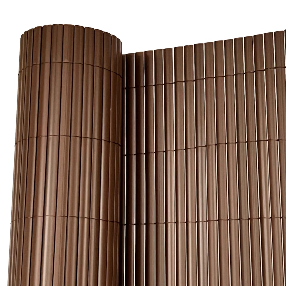 image 1 of 1m x 5m Brown PVC Outdoor Garden Fencing Privacy Screen Roll | Brown | 1