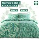 image 7 of Canyon Leaf Printed Duvet Cover Set Reversible Polycotton Beddings Green | Single