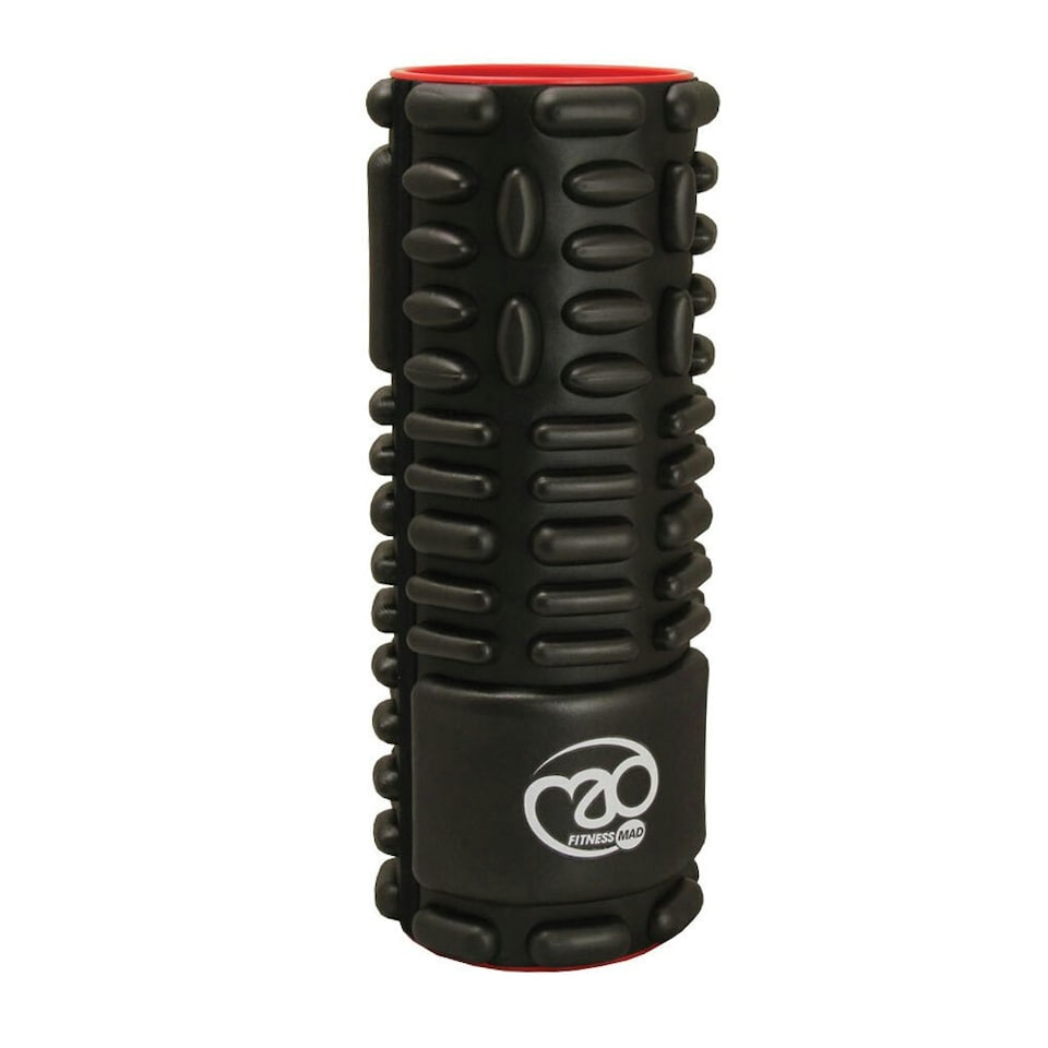 image 1 of Fitness Mad Vari Massage Foam Roller - Black/Red - 32cm x 12cm