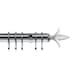image 1 of 35mm Fixed Length Metal Curtain Pole Set Satin Silver Fleur de Lys Finial 110cm | Silver | Silver