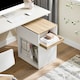 image 4 of SoBuy Printer Stand with Storage and Wheels, White & Natural Wood, 15.7x19.7x25.6 in, 16.1 kg - ASK08-WN