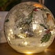 image 3 of 15cm Battery Operated Light up Robin Crackle Glass Ball with 12 Warm White LEDs