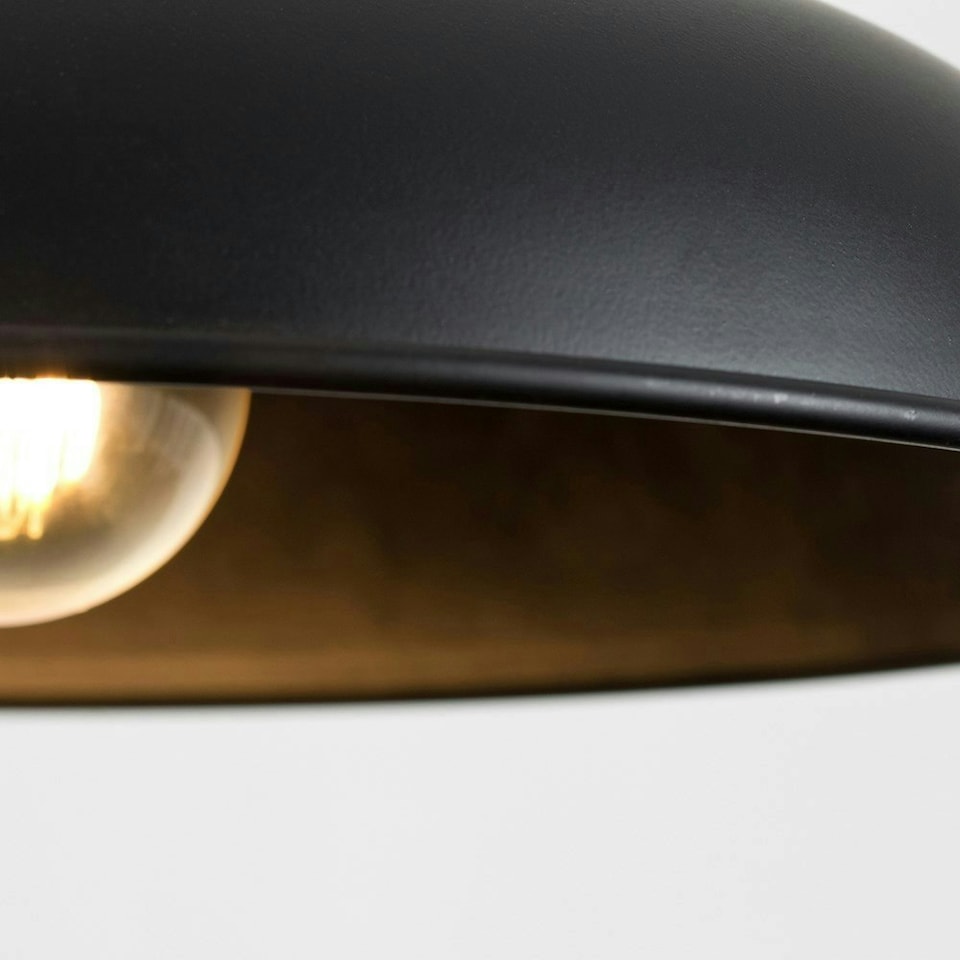 image 1 of ValueLights Industrial Style Matte Black Metal Ceiling Pendant Light Fitting | Black