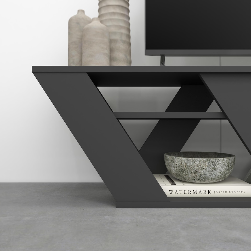 image 1 of Decortie Ralla TV Stand 158x30x40cm Anthracite Grey