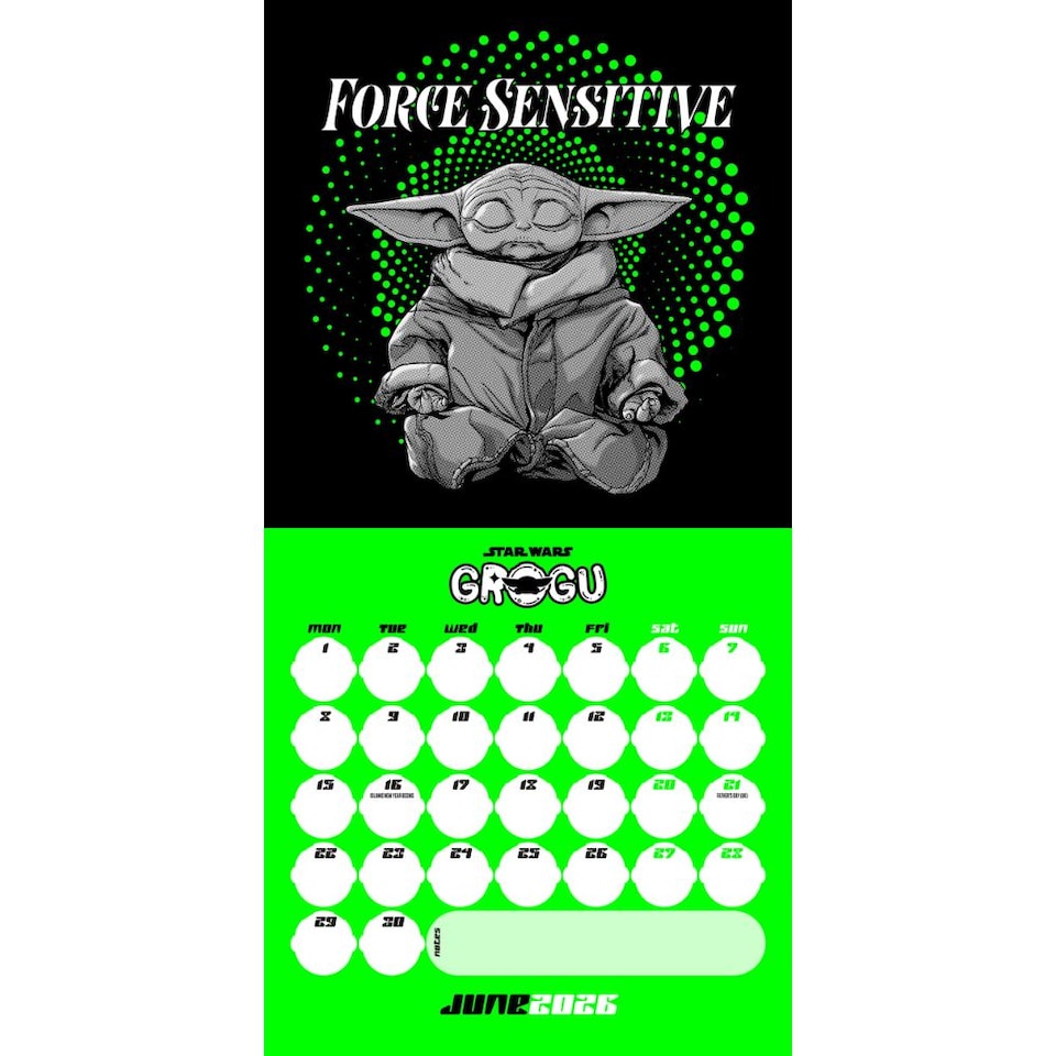 image 1 of STAR WARS THE MANDALORIAN GROGU 2026 MINI CALENDAR