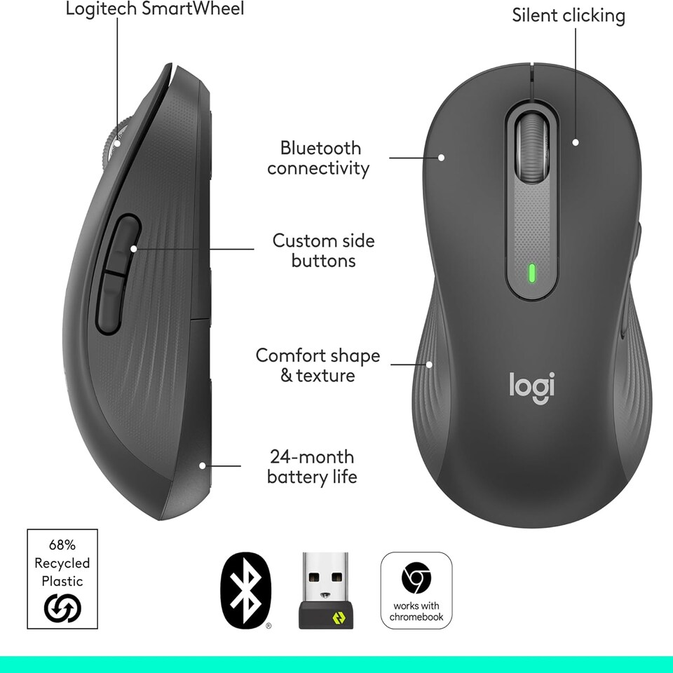 image 1 of Logitech Signature M650 L Left Wireless Mouse - For Large Sized Left Hands