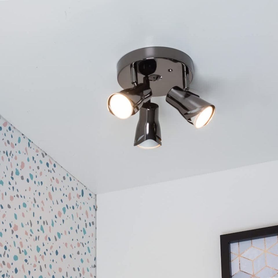 image 1 of ValueLights Sleek Spotlight Black Spotlight and Warm White Bulb