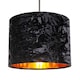 image 2 of Modern Black Crushed Velvet 8 Inch Table-Pendant Lampshade with Shiny Copper Inner | Black