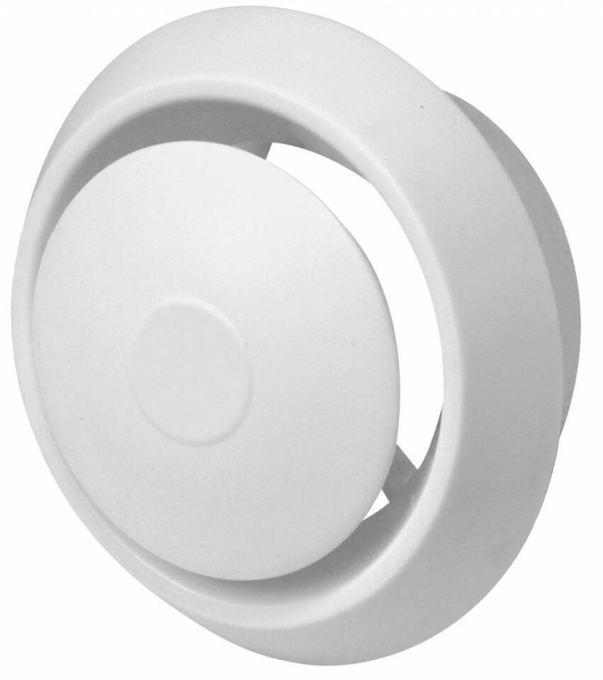 image 1 of Ceiling Air Diffuser Extraction Ventilation Exhaust Cap Circle Air Vent 125mm | White